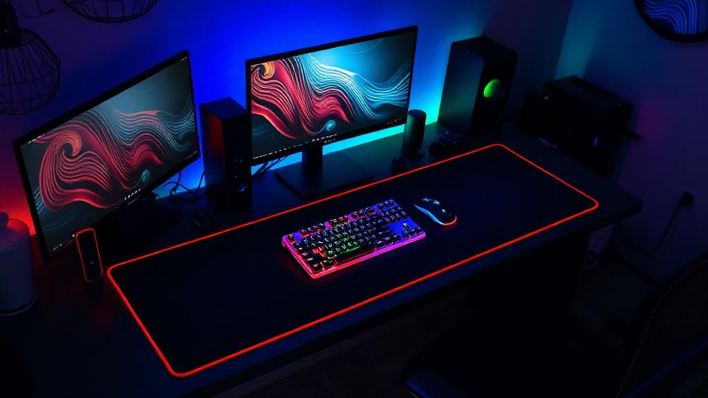 Personalized mousepad and extended desk mat for gaming setup
